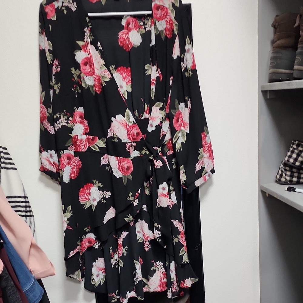 Floral Wrap Blouse